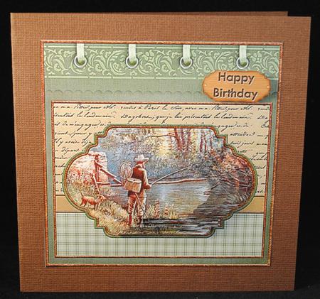 Fishing Quiet Moments Card Topper & Pramage by Yvonne Middleton