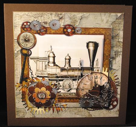 Vintage Steampunk Steam Train Pyramid by Yvonne Middleton