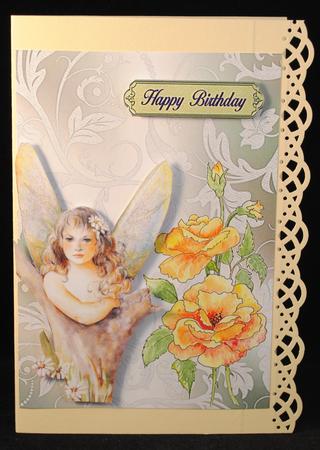 Roses and Lace Watercolour Background by Yvonne Middleton