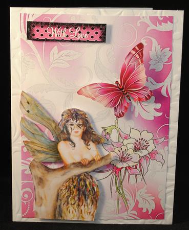 Aquiliegia and Lace Watercolour Background by Yvonne Middleton