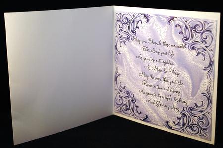 Wedding Insert in Purple with Verse by Yvonne Middleton