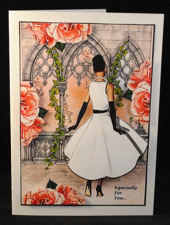 Pretty Girl & Roses by Yvonne Middleton