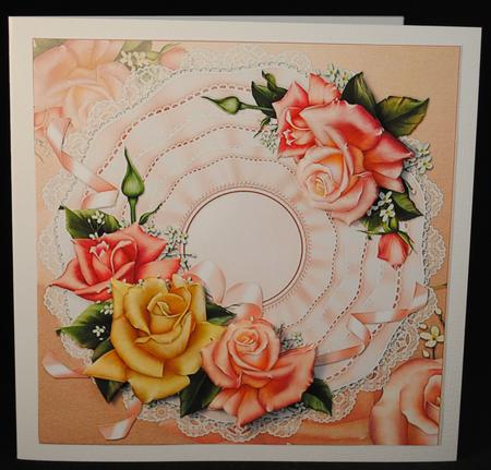 8x8 Edwardian Roses on Ruffle Mat by Yvonne Middleton