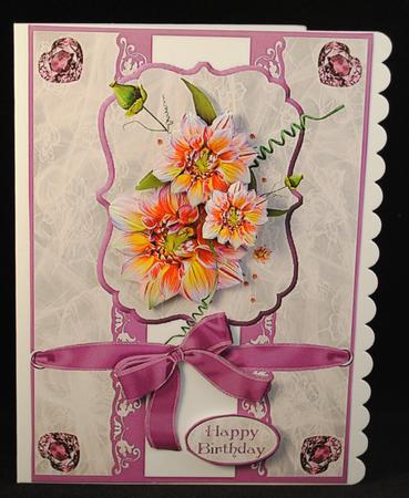 Rainbow Flowers Card Front by Yvonne Middleton