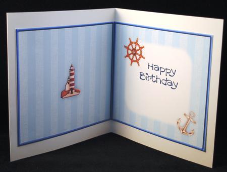 Lighthouse and Boat Birthday Insert by Yvonne Middleton