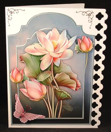 Lotus Love A4 Shaped Card Front by Yvonne Middleton