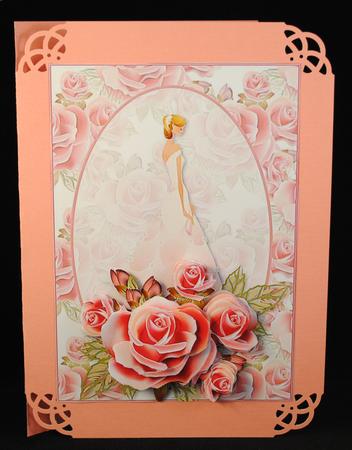 Delicate Rose Card Front and Decoupage by Yvonne Middleton