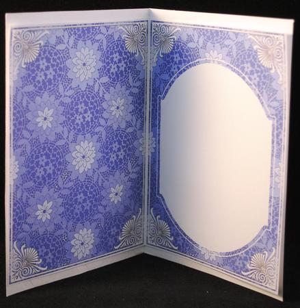 Blue Lace Flower Fashion Base 7x5in Folded Insert by Yvonne Middleton