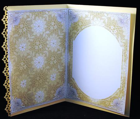 Cream Lace Flower Fashion Base 7x5in Folded Insert by Yvonne Middleton