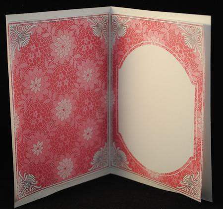 Pink Lace Flower Fashion Base 7x5in Folded Insert by Yvonne Middleton