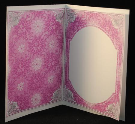 Lilac Lace Flower Fashion Base 7x5in Folded Insert by Yvonne Middleton
