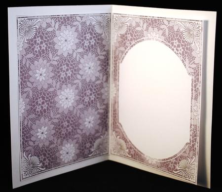Silver Lace Flower Fashion Base 7x5in Folded Insert by Yvonne Middleton