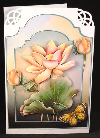 Lovely Lotus Shaped Card Front with Step by Step by Yvonne Middleton