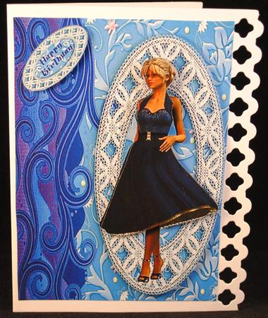 Ladies on Lace Panels - Blue Elegance by Yvonne Middleton