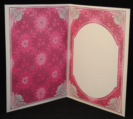 Cerise Lace Flower Fashion Base 7x5in Folded Insert by Yvonne Middleton