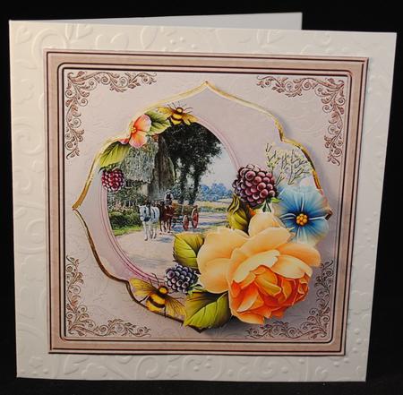 Going to Market with Horse Card with Decoupage by Yvonne Middleton
