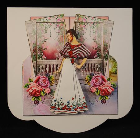 Lady in the Garden Over the Edge Card by Yvonne Middleton