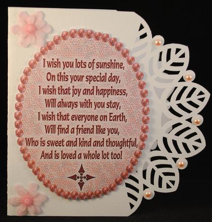 Three Friendship Birthday Verse Toppers (with Sentiments) by Yvonne Middleton
