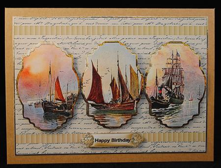 Sailing at Sunset Panel Card With by Yvonne Middleton