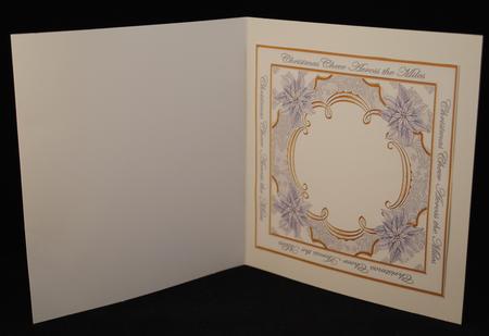 Silver Poinsettia Across the Miles Lattice 8in Insert Panel by Yvonne Middleton