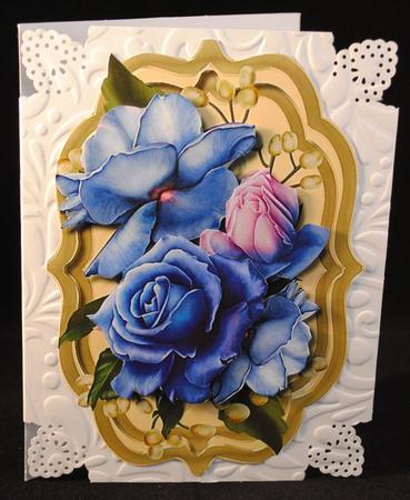 Beautiful Blue Roses in a Bracket Frame  by Yvonne Middleton