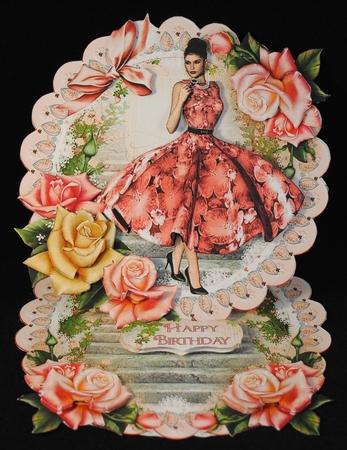 Rose Sophistication Lady Scalloped Round Easel Card Mini Kit by Yvonne Middleton