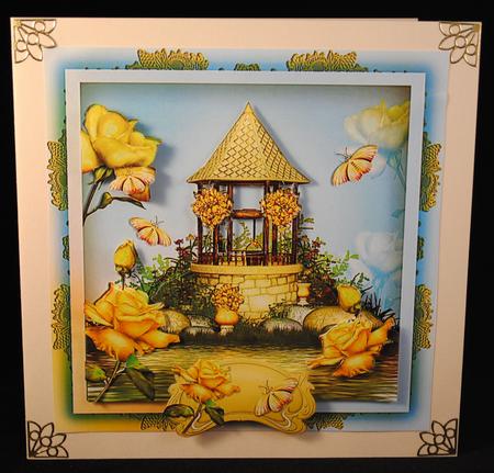 Gold Wishing Well Card Front by Yvonne Middleton