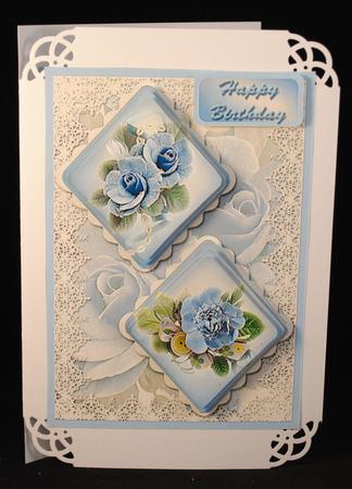 Pretty Blues Double Diamond Card Mini Kit by Yvonne Middleton