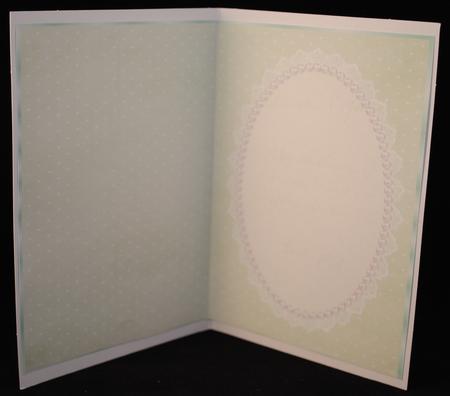 Easter Green & White Spotty Insert, with Lace & Pearls by Yvonne Middleton