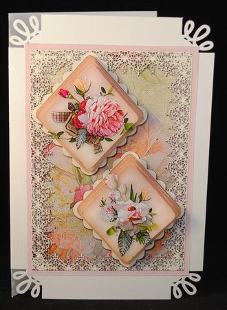 Shabby Chic Flowers Double Diamond Card Mini Kit by Yvonne Middleton