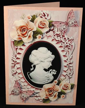 Pretty Cameo with Porcelain Roses by Yvonne Middleton