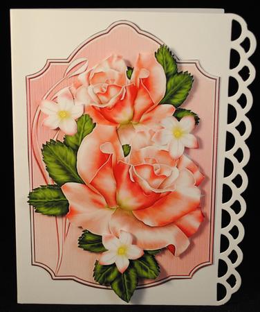 Stunning Pink Roses on a Ornate Plaque  by Yvonne Middleton