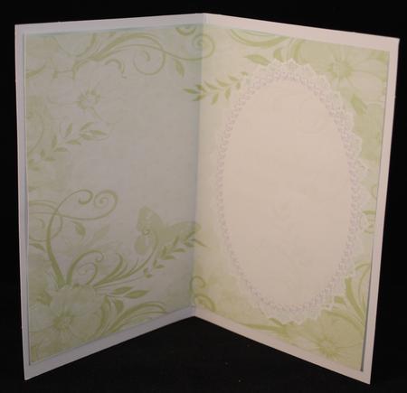 Easter Green Floral, Butterfly Insert, with Lace and Pearls by Yvonne Middleton