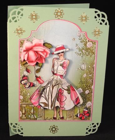 An English Rose - Shaped Card Front with Step by Step by Yvonne Middleton