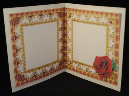 Blank Double Side Insert with Red Rose by Yvonne Middleton