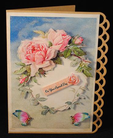 Delicate Pink Roses Quick Card by Yvonne Middleton