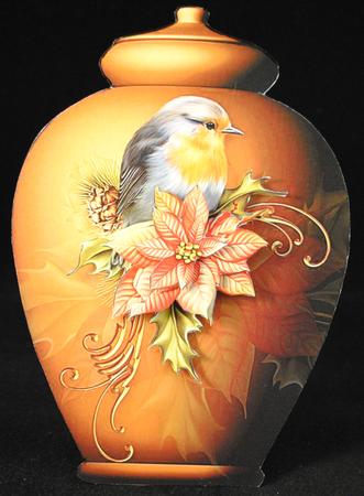 Pretty Pots Card Mini Kit - Christmas Robin by Yvonne Middleton