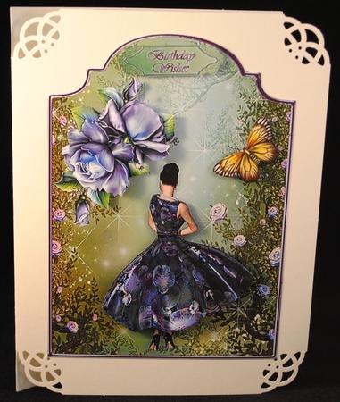 Lavender Lovely - Shaped Card Front with Step by Step by Yvonne Middleton