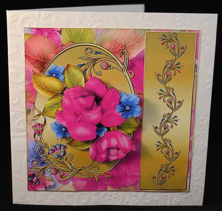 Bejewelled Roses Square Card Front by Yvonne Middleton