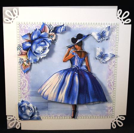 The Lilac Silky Dress Card Front Kit by Yvonne Middleton