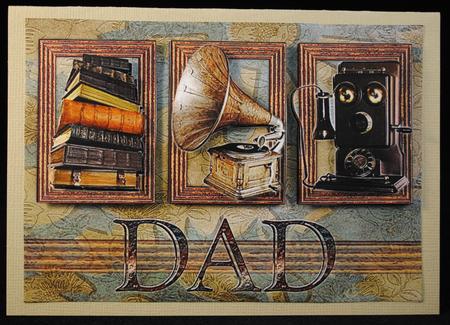 Antique Items A5 Decoupage Card Front - Dad by Yvonne Middleton