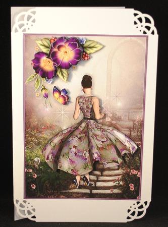 Fantasie Fleurs - Card Front with Step by Step by Yvonne Middleton