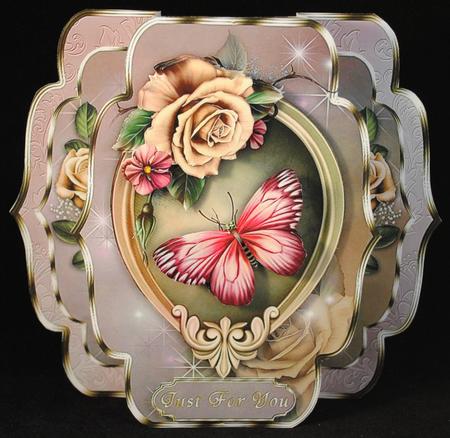 Champagne Roses - Quick & Easy Pop-out Card Mini-kit by Yvonne Middleton
