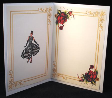 1950`s Lady with Red Roses Insert by Yvonne Middleton