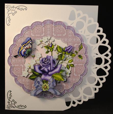 Lace Topper & Purple Roses by Yvonne Middleton