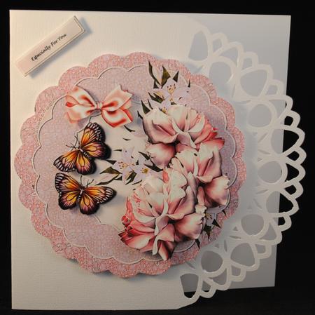 Lace Topper & Pink Roses by Yvonne Middleton