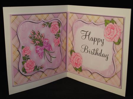 Rose Lavendar Square Card Insert by Yvonne Middleton