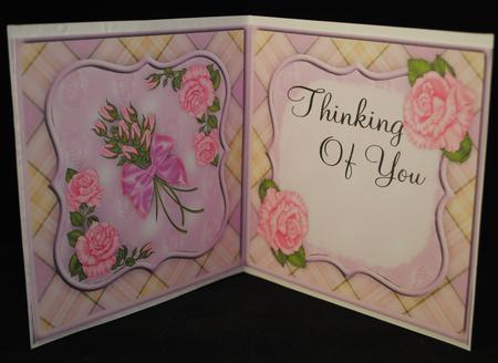 Rose Lavendar Thinking of You Square Card Insert by Yvonne Middleton