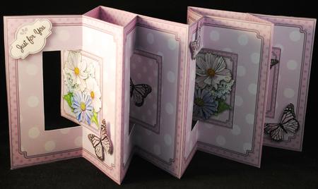 3D Butterflies & Flowers Accordian Swing Card by Yvonne Middleton