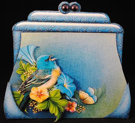 Small Handbag Shape Card Bird 3 by Yvonne Middleton